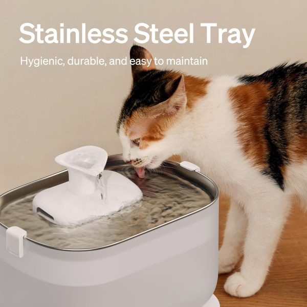 PETLIBRO Cat Water Fountain Stainless Steel with Wireless Pump, 2.5L/84oz Dockstream Automatic Pet Water Fountain for Cats Inside, Easy to Clean, BPA-Free Dog Water Dispenser with Two Flow Modes - Image 6