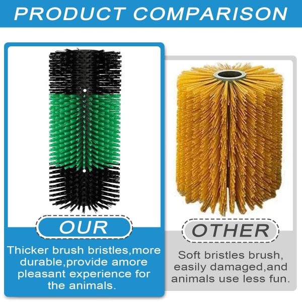 Livestock Scratch Brush with 4 Screws – Cattle and Horse Grooming Brushes, Itch Relief for Horse, Goat, Cattle，Cow,Sheep， and Pig,Livestock Supplies – Black & Green - Image 6