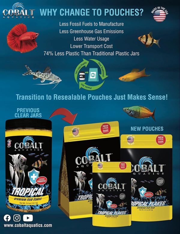 Cobalt Aquatics Tropical Granular High Protein Food, 2.07oz - Balanced Vitamins & Minerals - Sinking Pellets for Fish & Shrimp - Image 5