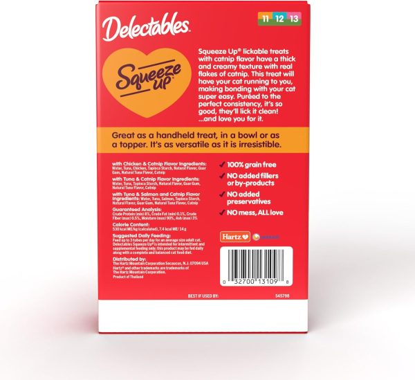 Delectables Squeeze Up Catnip Variety Pack, Creamy Squeezable Puree, Lickable Wet Cat Treats, Grain Free, No Added Fillers, No by-Products, No Added Preservatives, 0.5 Ounces Tube, 20 Tubes Total - Image 4