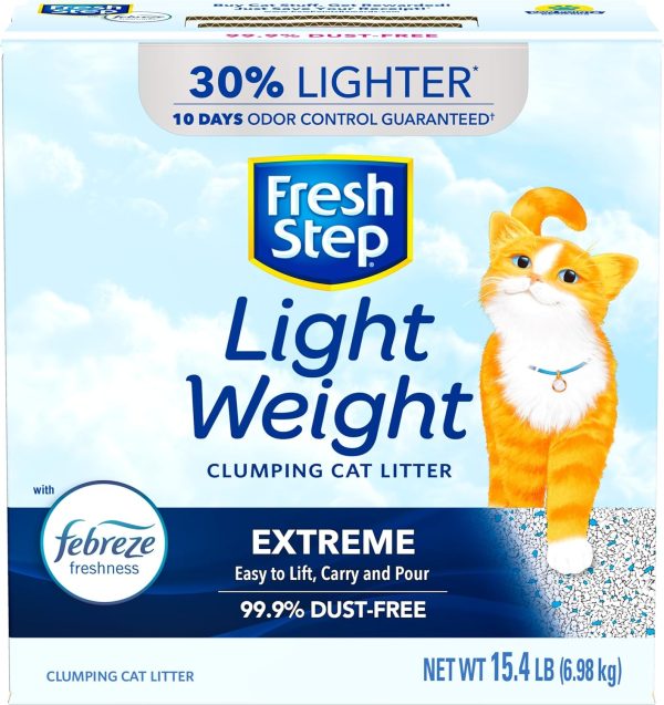 Fresh Step Light Weight Cat Litter Extreme With Febreze Freshness, Lightweight Clumping Litter, 15.4 lb. Box - Image 12