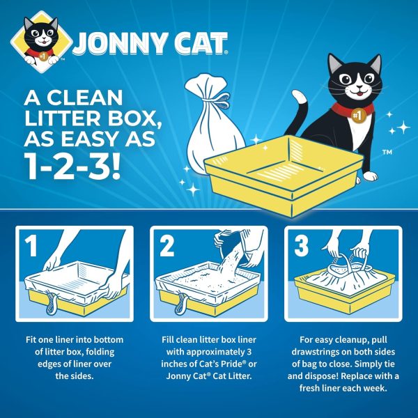 Jonny Cat Litter Box Liners: Heavy Duty - Tear & Leak Resistant - Drawstring Close - Jumbo, 15 Count - Image 5