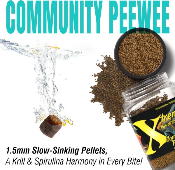 Xtreme Community Peewee 1.5mm Pellets: Slow Sinking & Ideal for Community Fish - Boosts Immune & Digestive Health, Enhances Color & Energy, Max Protein Fish Food – USA Farm Grown (10oz) - Image 4