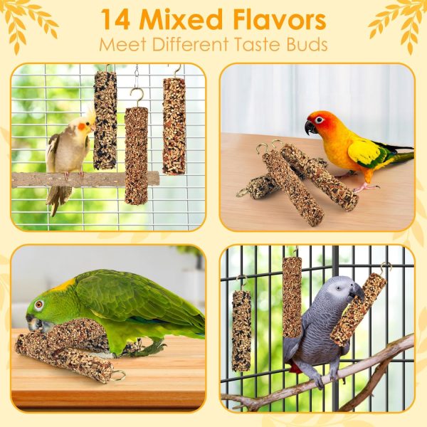 KATUMO Bird Treats Parrot Crunch Sticks Parakeet Grains Mixed Treats Cockatiel Snacks Budgie Food Sticks for Lovebird Conure Myna Canary Parrots - Image 6