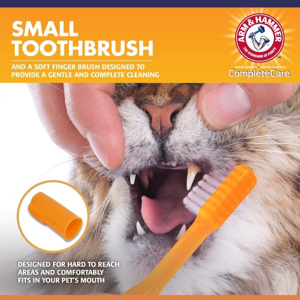 Arm & Hammer for Pets Complete Care Cat & Kitten Dental Kit | Includes 2.5 oz Tuna Flavor Enzymatic Cat Toothpaste, Cat Toothbrush, and Rubber Finger Brush for Cats - Image 3