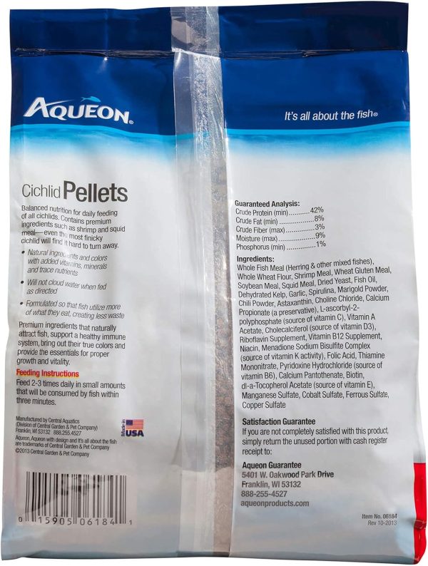 Aqueon Cichlid Slow Sinking Fish Food Pellets, Medium Size, 25 Ounce - Image 3