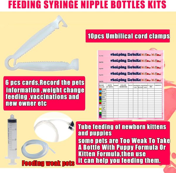 kewen Puppy Kitten Whelping Supplies, Whelping kit for Puppies Birth,Kitten Supplies,Dog Supplies,Puppy kit,Kitten Bottle Feeding kit for New Born Puppy Supplies and Kitten - Image 5