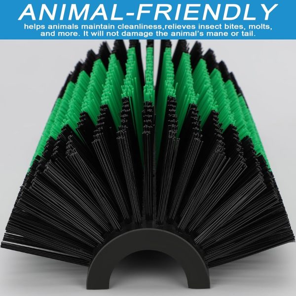 Livestock Scratch Brush with 4 Screws – Cattle and Horse Grooming Brushes, Itch Relief for Horse, Goat, Cattle，Cow,Sheep， and Pig,Livestock Supplies – Black & Green - Image 5