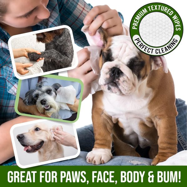 400 Dog Wipes for Paws and Butt Ears Eyes | Organic Pet Wipes for Dogs | Lavender Scented Dog Wipes Cleaning Deodorizing | Extra Thick Paw Wipes for Dogs Cats Pets | Bonus Glove Wipes Included - Image 4