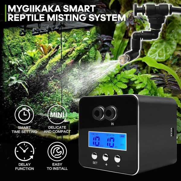 Reptile Smart Mister, Reptile Humidifiers Misting System Automatic with Timer, Terrariums Humidifier with 360°Adjustable Misting Nozzles, Spray Kit for Rainforest Plants Amphibian - Image 2