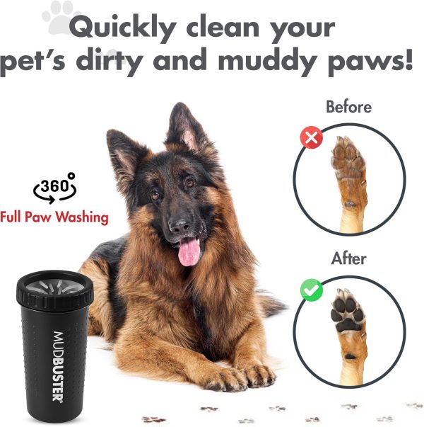 Dexas Medium Dog Paw Cleaner, Matte Black - Premium Quality Pet Supplies and Dog Accessories - Easy to Use and Clean MudBuster for Dogs - Patented Product - BPA Free - Image 4