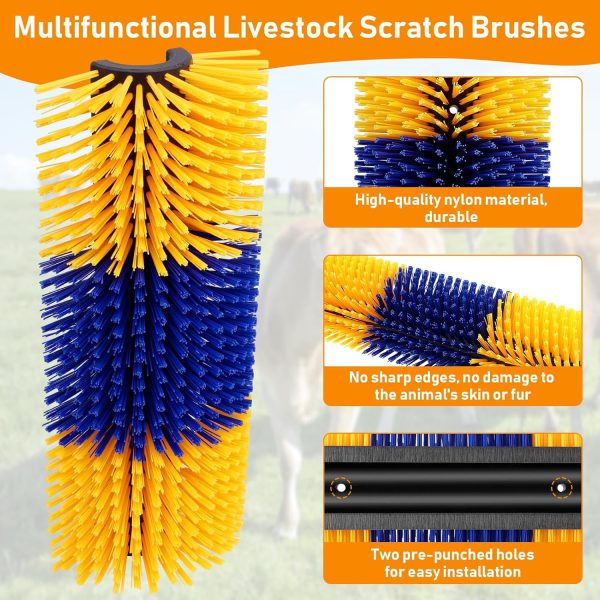 Livestock Scratch Brush with 2 Screws, Multi-Purpose Grooming Brushes for Horse, Goat, Sheep, Pig - Provides Itch Relief and Back Scratching - Image 3