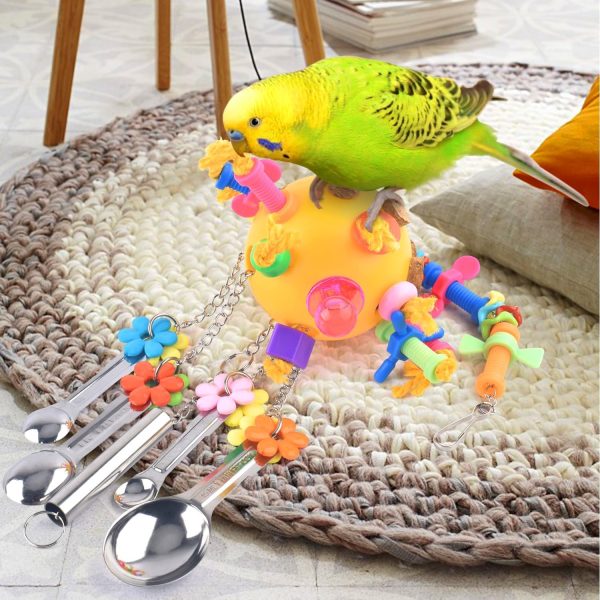 KATUMO Bird Toys Pull Spoons Colorful Acrylic Stick Toys Parrot Chew Toy for Amazon Parrot, African Grey, Conure, Caique, Quaker, Small Cockatoo, Mini Macaw, Eclectus and Similar Birds - Image 4