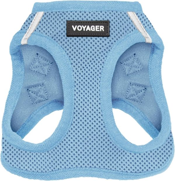 Voyager Step-in Air Dog Harness - All Weather Mesh, Reflective, No Pull Harness for Small, Medium Dogs, Cats - Secure with Hook & Loop Fastener, Buckle, Double D-Rings - Baby Blue, M