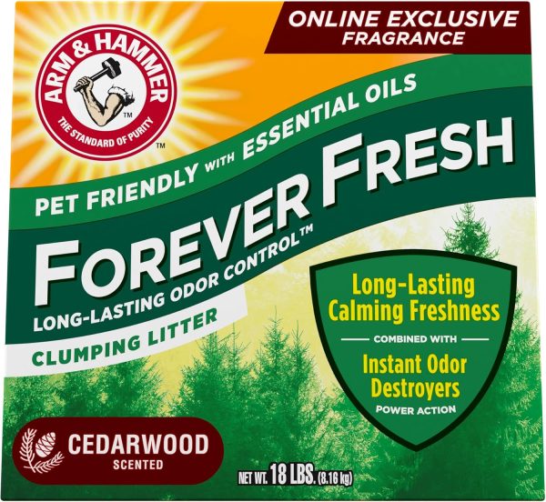 Arm & Hammer Forever Fresh Clumping Cat Litter Cedarwood, MultiCat 18lb, Pet Friendly with Essential Oils, (Pack of 1) - Image 12