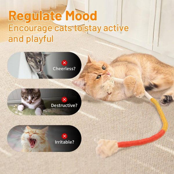 Sisal Rope Cat Toys,3 Pack Bite-Resistant Catnip Toys,Cat Toys for Bored Indoor Cats, Safe Teeth Cleaning Chew Cat Toy,Interactive Cat Kicke Toys for Indoor Cats for 24" All Breeds - Image 5