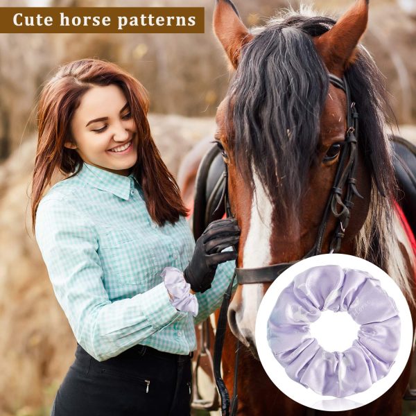 12 Pieces Horse Scrunchies Silk Satin Elastics Hair Ties Ponytail Holders Horse Hair Accessories for Women Gifts Equestrian Party Favors - Image 6