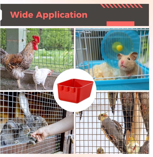 20 Pcs Cage Cups 16 oz Chicken Feeder Waterer Birds Feeders Hanging Bunny Cage Feeder Chicken Water Bowl Feeding Seed Bowl for Pet Parrot Rooster Parakeet Gamefowl Poultry Pigeon Wire Cage - Image 4