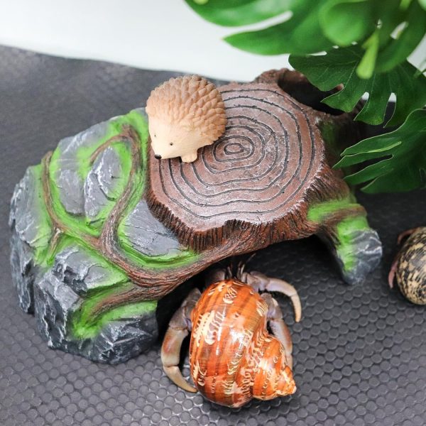 Hermit Crab Hideout, Resin Simulation Stone Reptile Cave Hideout, Hermit Crab Climbing Toys, Terrarium Habitat Decor for Lizard Spider Aquarium Fish Gecko Bearded Dragon - Image 2