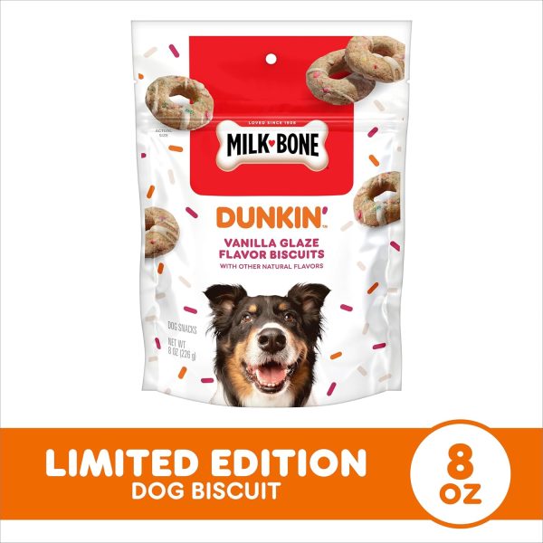 Milk-Bone Limited Edition Dunkin' Vanilla Glaze Flavor Biscuit Dog Treats, 8 Ounce - Image 2