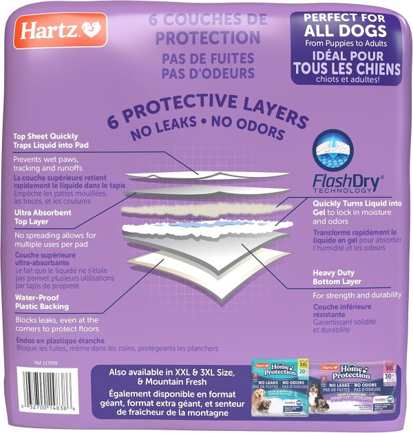 Hartz Home Protection Lavender Scented Dog Pads, 50 count, Super Absorbent & Won't Leak, Odor Eliminating - Image 8