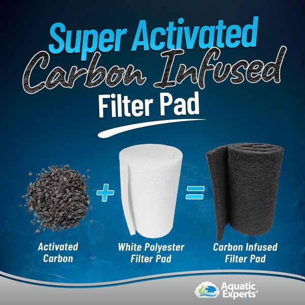 Aquarium Carbon Pad - Cut to Fit Carbon Infused Filter Pad Media for Crystal Clear Fish Tank and Ponds (10.5 Inch Width, 72 Inch Long) - Image 4