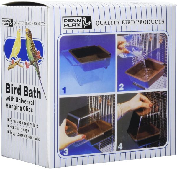 Penn-Plax Clip-On Bird Bath – Attaches to Most Birdcages – Perfect for Parakeets, Lovebirds, Parrotlets, Finches, Canaries, and Other Small Birds – Brown - Image 4