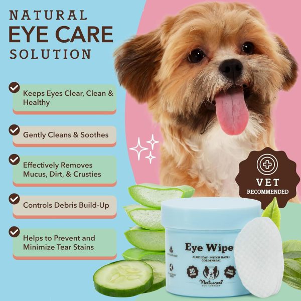 Natural Dog Eye Wipes for Dogs -50 Cnt- Soothing Dog Eye Wipes with Natural, Non-Irritating Ingredients Green Tea & Goldenseal, Effective Dog Tear Stain Remover Wipe & Dog Eye Gunk Remover Wipe, Vegan - Image 4