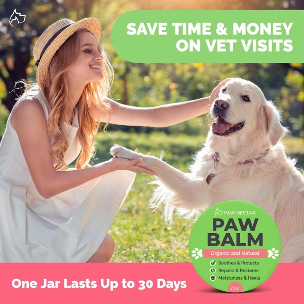 Dog Paw Balm (2 oz) - Heals, Repairs & Restores Dry, Cracked & Damaged Paws - 100% Organic & Natural Moisturizer & Protection for Dog Feet & Foot Pads - Effective & Safe - Image 6