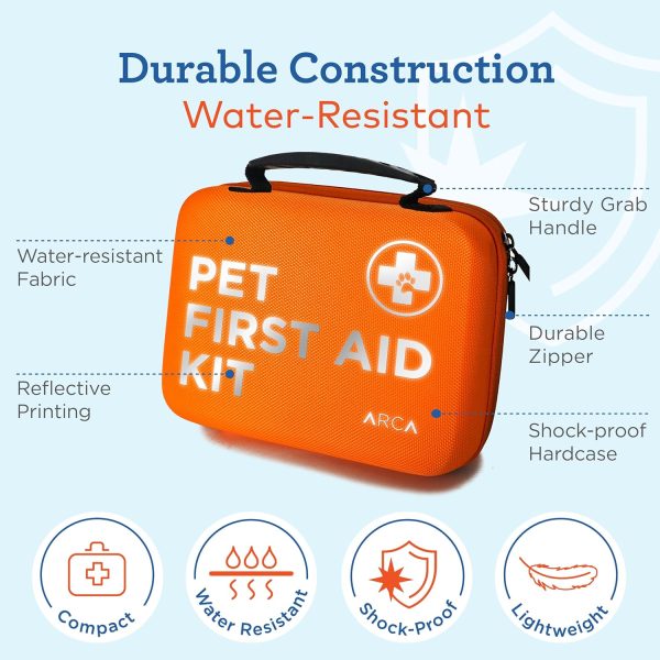 Dog First Aid Kit | Vet Approved Dog & Cat Emergency Supplies with Thermometer, Muzzle, Tick Removal, Flashlight, Mini Pouch, and Comprehensive Care Guide for Travel and Outdoor Use - Image 3