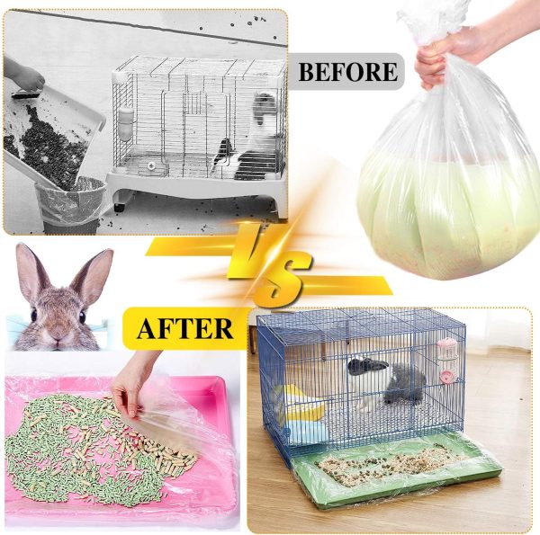 50 pcs Disposable Cage Liners, Clear Plastic Rabbit Cage Liner Bag, Universal Toilet Film for Bunny, Hamster, Totoro, Hedgehog, Guinea Pig and Small Animals. - Image 6