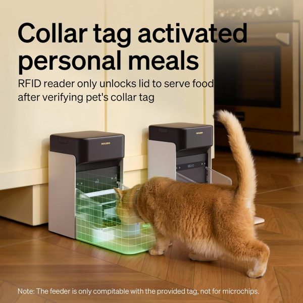 PETLIBRO Upgraded RFID Automatic Cat Feeder, 5G Wi-Fi Automatic Pet Feeder, 3L Auto Cat Feeder App Control with Light Collar Tag, Tag Activated One Automatic Cat Food Dispenser 1-10 Meals Control - Image 3