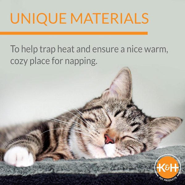 K&H PET PRODUCTS Self-Warming Cat Bed Pad, Self-Heating Thermal Cat and Dog Bed Mat, Cat Warmer Mat for Feral and Indoor Cats, Gray/ Black 21 X 17 Inches - Image 6