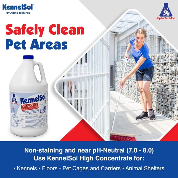 KennelSol 1-Step Kennel Cleaner - EPA Registered Liquid Concentrate Disinfectant and Deodorizer, Effective Against Bacteria and Viruses - 1 Gallon by Alpha Tech Pet - Image 8