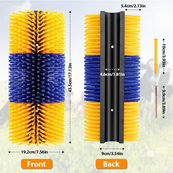 Livestock Scratch Brush with 2 Screws, Multi-Purpose Grooming Brushes for Horse, Goat, Sheep, Pig - Provides Itch Relief and Back Scratching - Image 2