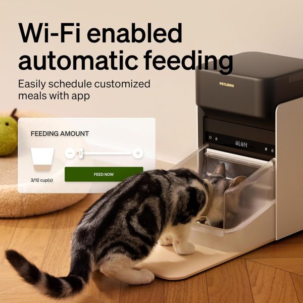 PETLIBRO Upgraded RFID Automatic Cat Feeder, 5G Wi-Fi Automatic Pet Feeder, 3L Auto Cat Feeder App Control with Light Collar Tag, Tag Activated One Automatic Cat Food Dispenser 1-10 Meals Control - Image 4