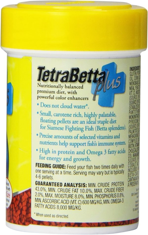 TetraBetta PLUS Floating Mini Pellets, Fish Food With Natural Color Enhancer, 1.2 ounces - Image 3