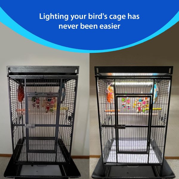 HappyBird Lighting Bird Cage Light with Chew Guard - Full Spectrum LED Pet Light - Simulates Natural Environment - Safe for Hookbill Birds – Easy to Install - (18" Long) - Image 7