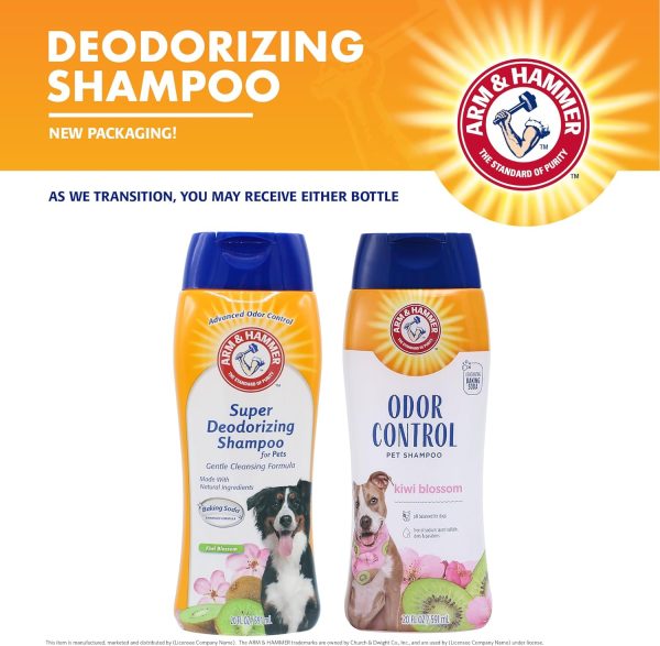 Arm & Hammer Deodorizing Dog Shampoo for Smelly Dogs & Puppies with Baking Soda - Tearless, Moisturizing Dog Shampoo for Sensitive Skin - Dog Odor Shampoo - Kiwi Blossom Scent, 20 Fl Oz - Image 2