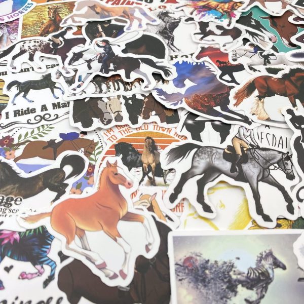 AOWDIAO 100 Pieces Horse Stickers, Horse Riding Stickers Pack for Water Bottle, Laptop, Car, Luggage, Horse Gifts for Girls Women Kids - Image 3