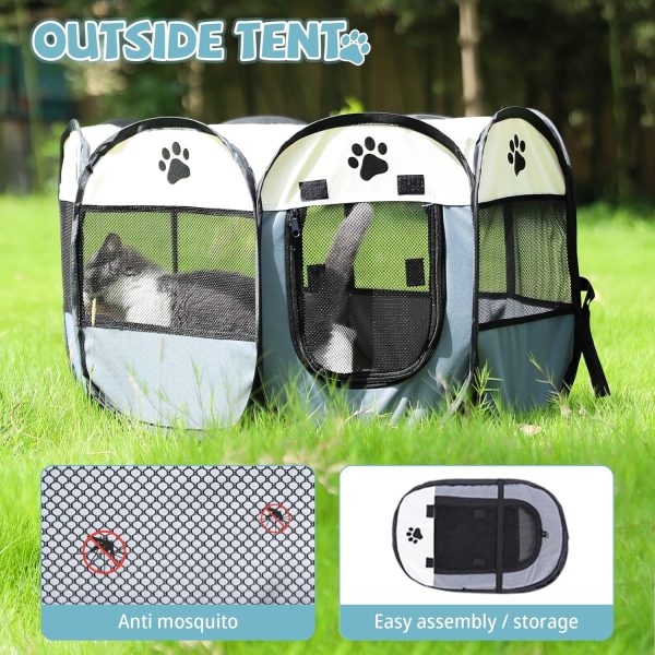 Portable Pet Playpen, Dog Playpen Foldable Pet Exercise Pen Tents Dog House Playground for Puppy Dog/Cat Indoor Outdoor Travel Camping Use - Image 6