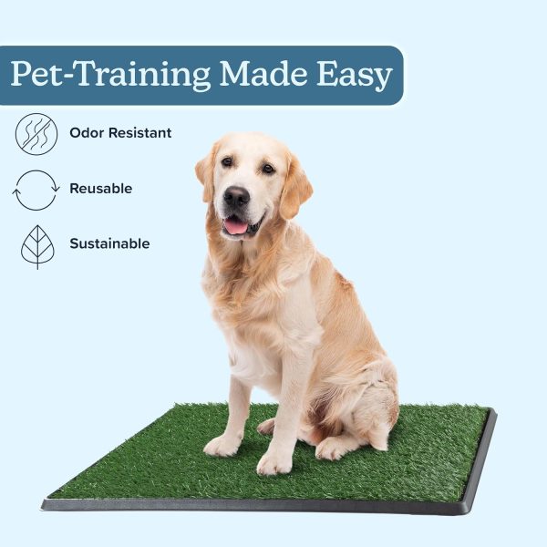 Artificial Grass Puppy Pee Pad for Dogs and Small Pets - 20x30 Reusable 3-Layer Training Potty Pad with Tray - Dog Housebreaking Supplies by PETMAKER - Image 3