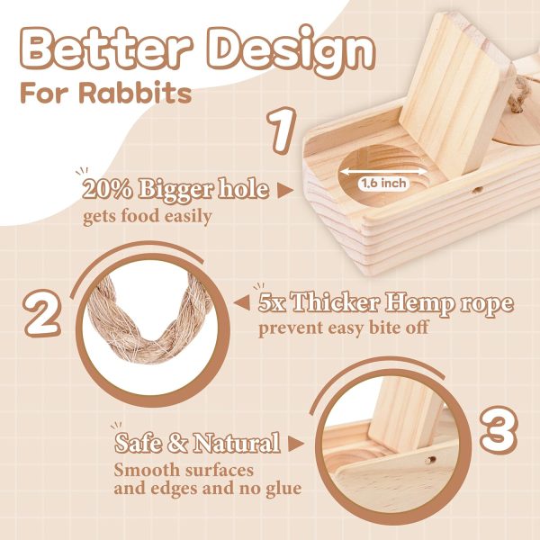 SoulThink® Interactive Wooden Pet Rabbit Toys - Sniff n' Snack Rabbit Chew Toys for Rabbit Treats, Suited as Guinea Pig Toys, Rabbit Toys for Boredom, Bunny Toys for Rabbits Keep Busy (2 Sets) - Image 6