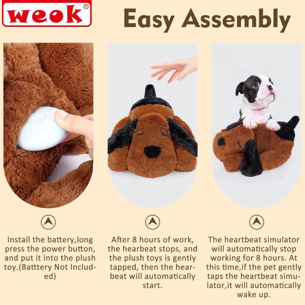 Heartbeat Puppy for Dogs- Heartbeat Helps for Dog Anxiety Relief and Calming Aid, Puppy Heartbeat Stuffed Animal Anxiety Calming Behavioral Aid Puppy Heartbeat Toy Sleep aid for Dogs Cats Pets - Image 7