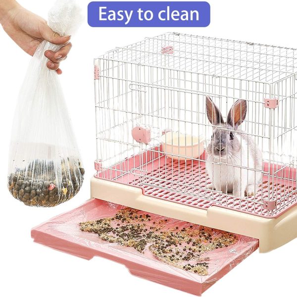 50 pcs Disposable Cage Liners, Clear Plastic Rabbit Cage Liner Bag, Universal Toilet Film for Bunny, Hamster, Totoro, Hedgehog, Guinea Pig and Small Animals. - Image 3