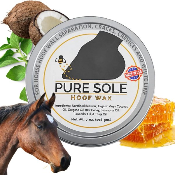 Hoof Wax - Hoof Putty Wax That Helps Heal and Protect Your Horse's Hooves - Perfect for Horse Hoof Wall Separation, Cracks, Crevices and White Line - 7 oz. tin