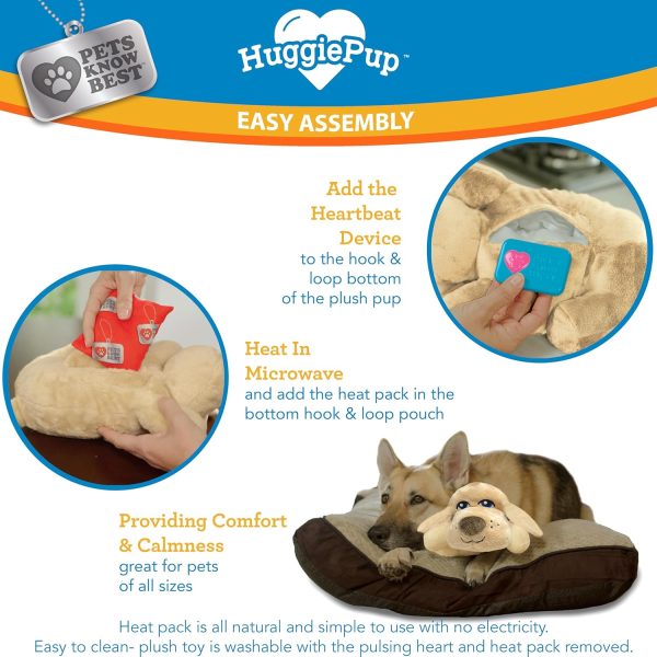 Pets Know Best presents HuggiePup - Cuddly Puppy Behavioral Aid Toy, Great for Crate Training- Pulsing Heartbeat, Heating Pack- Chocolate Dog - Image 4