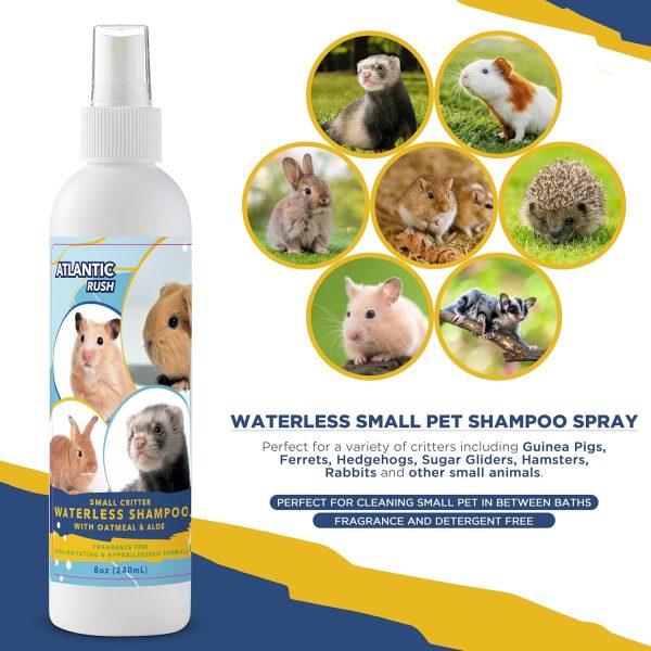 Waterless Shampoo for Small Critters- 8oz Small Animal Fragrance Free, & Crulety Free Dry Shampoo - No Rinse Shampoo for Pet Ferrets, Guinea Pigs, Hedgehogs, Sugar Gliders, Rabbits, & Hamsters - Image 6