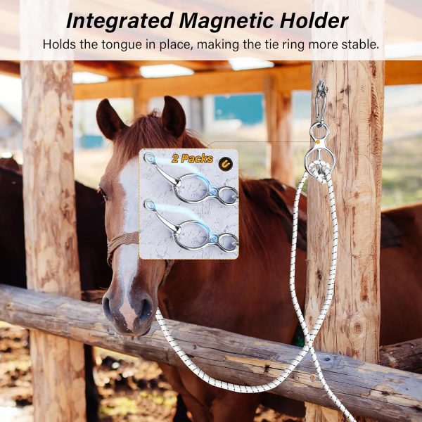 Horse Tie Ring, Horse tack and Supplies, Safe Horse Accessories,Horse Training Equipment with Eye Bolt,Quick snap,Humane Way Tie Ring,Prevent Horses from Pulling Back, 2 Packs - Image 2