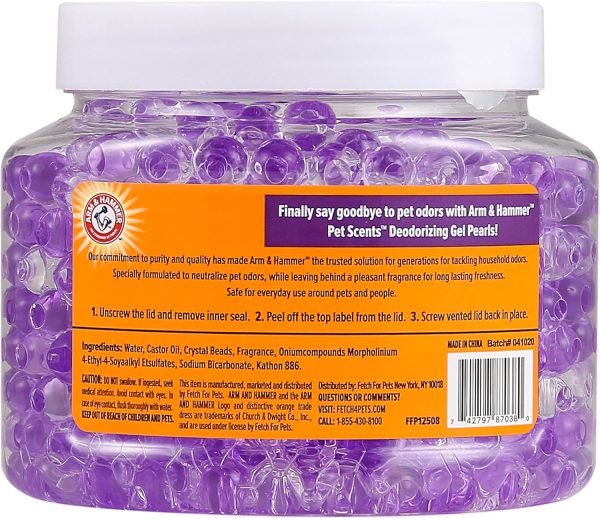 Arm & Hammer Air Freshener Gel - Pet Odor Eliminator with Baking Soda - Odor Absorbing Gel Beads for Cats & Dogs - Pet Deodorizer and Air Neutralizer for Home - Natural Freshness Lavender Fields 12 oz - Image 5